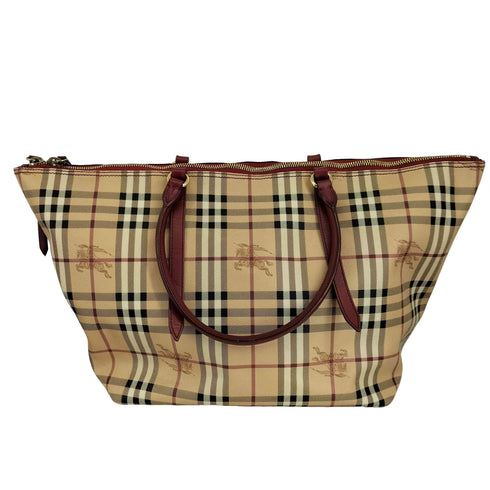 バーバリー BURBERRY ノバチェック レザートートバッグ レディース