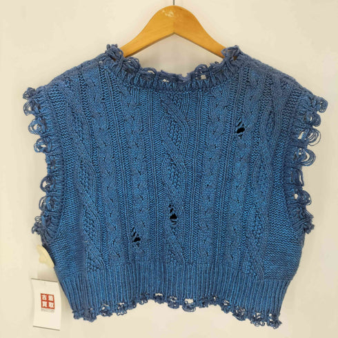 ザラ ZARA コーティングクロップドニットベスト レディース import:M