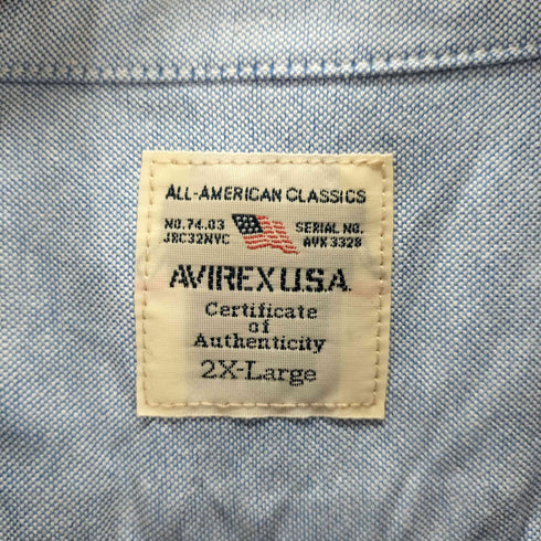 アヴィレックス AVIREX オックスフォード ボタンダウン シャツ メンズ import:XXL