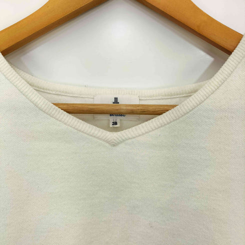ランバンオンブルー LANVIN en Bleu バックレース バルーンスリーブ Vネック 半袖ニット レディース JPN:38