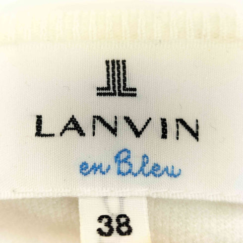 ランバンオンブルー LANVIN en Bleu バックレース バルーンスリーブ Vネック 半袖ニット レディース JPN:38
