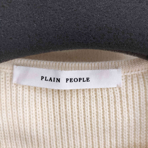 プレインピープル PLAIN PEOPLE サイドスリット Vネック ノースリーブ コットンニット レディース JPN:9号