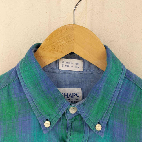チャップスラルフローレン CHAPS RALPH LAUREN インド製 チェック S/S ボタンダウンシャツ メンズ S