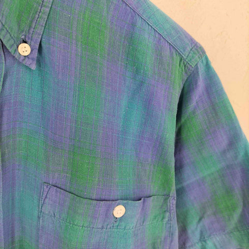 チャップスラルフローレン CHAPS RALPH LAUREN インド製 チェック S/S ボタンダウンシャツ メンズ S
