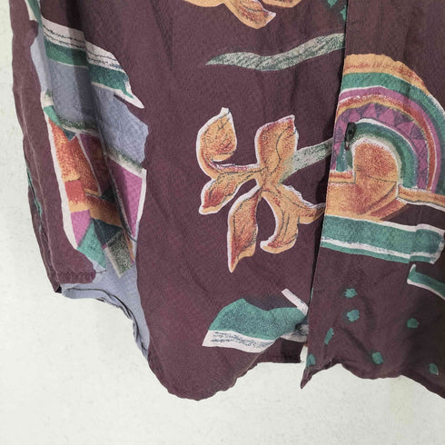グーチ GOOUCH 80-90s 総柄シルクシャツ 両フラップ メンズ JPN:L