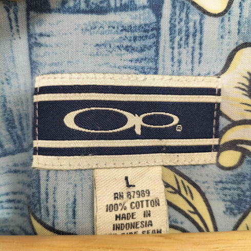 オーシャンパシフィック Ocean Pacific 90-00s コットン100 オープンカラー アロハシャツ メンズ import:L