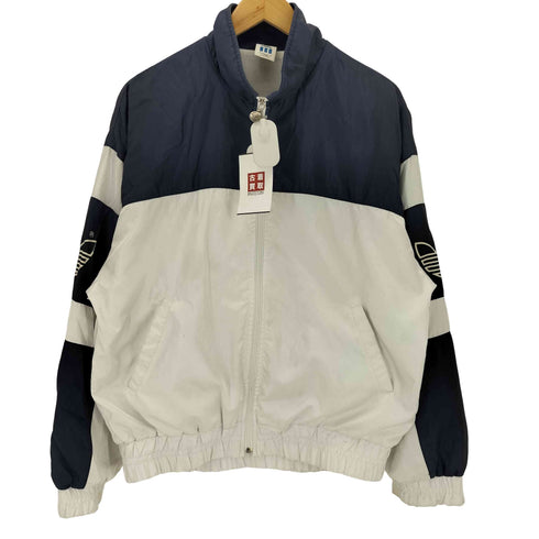 アディダス adidas 80s-90s デサント製 ツートンカラー スタンドカラーナイロンジャケット メンズ JASPO O