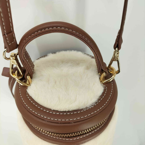 ザラ ZARA ショルダーバッグ ファー バケット バケツ レディース M