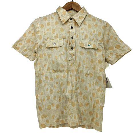 キャサリンハムネットロンドン KATHARINE HAMNETT LONDON 90s コットン フラップポケット 総柄 ポロシャツ レディース import:M