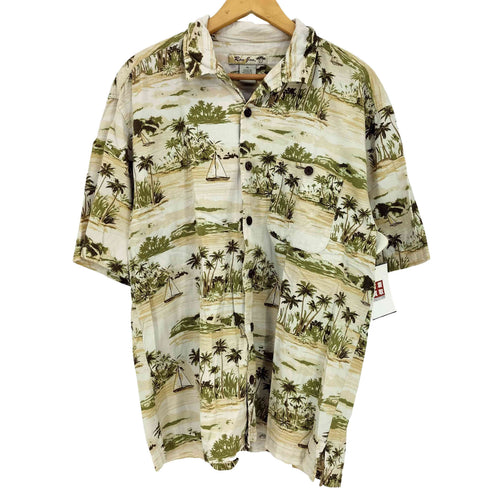 90-00s RON JON ヤシの木プリント オープンカラー アロハシャツ メンズ JPN:XL