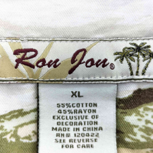 90-00s RON JON ヤシの木プリント オープンカラー アロハシャツ メンズ JPN:XL
