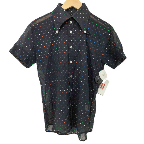 ヴィヴィアンウエストウッドマン Vivienne Westwood MAN コットン ドット刺繍 ボタンダウン S/S シャツ メンズ UK:44