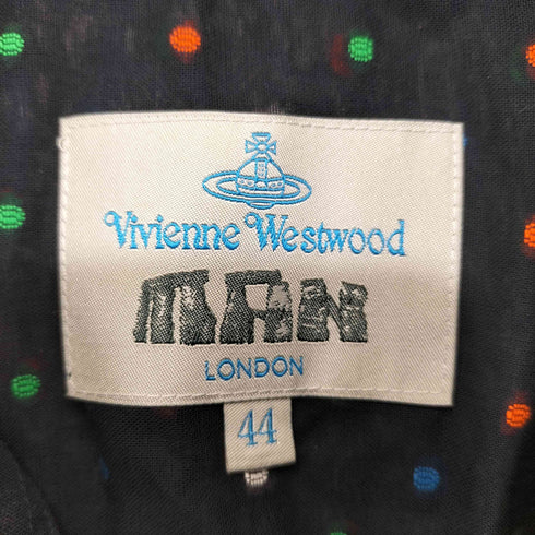 ヴィヴィアンウエストウッドマン Vivienne Westwood MAN コットン ドット刺繍 ボタンダウン S/S シャツ メンズ UK:44