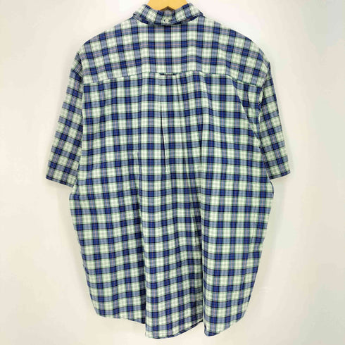 エディーバウアー Eddie Bauer 90s 白タグ ボタンダウン ラウンドヘム 半袖シャツ メンズ import:L