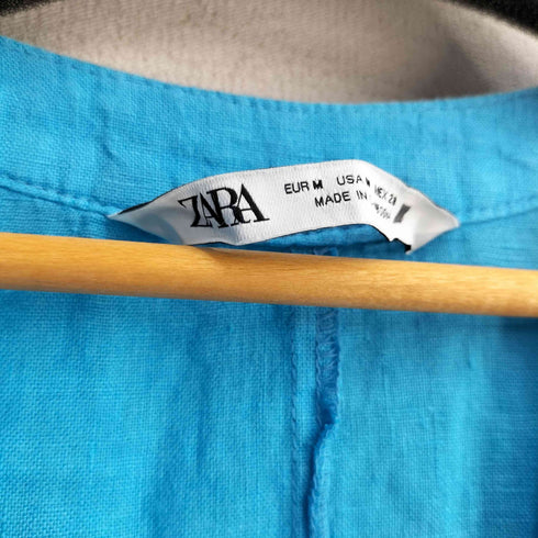 ザラ ZARA リネン100 スリットロングシャツワンピース レディース JPN:M