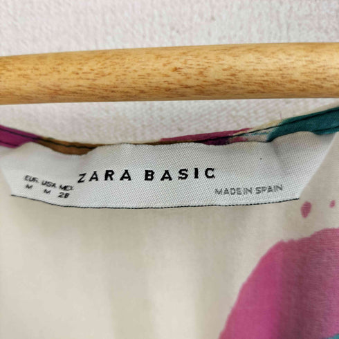 ザラ ZARA シルク100 総柄 シフォンワンピース レディース JPN:M