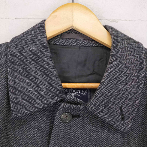 バーバリーズ BURBERRYS MARUZEN TOKYO MADE IN ENGLAND ウールヘリンボーン ステンカラーコート メンズ 8A