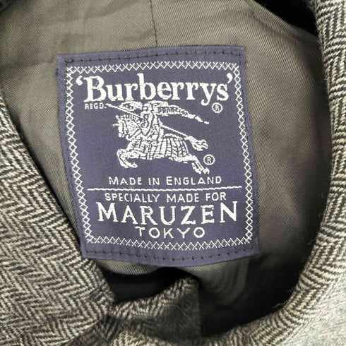 バーバリーズ BURBERRYS MARUZEN TOKYO MADE IN ENGLAND ウールヘリンボーン ステンカラーコート メンズ 8A