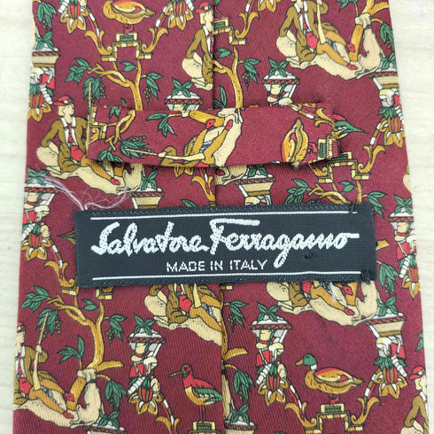 サルヴァトーレフェラガモ Salvatore Ferragamo 総柄シルクネクタイ メンズ