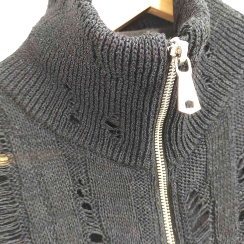 メゾンスペシャル MAISON SPECIAL Prime-Over Japanese Paper Damaged Knit Zip Up Blouson メンズ JPN:1