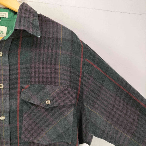 ヴァンヒューゼン VAN HEUSEN 両フラップ L/Sチェックシャツ メンズ JPN:L