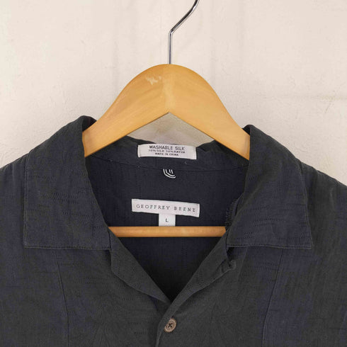 ジェフリービーン GEOFFREY BEENE シルク コットン オープンカラーシャツ メンズ L
