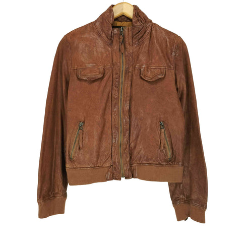 NORTH BEACH lamb skin レザージップアップブルゾン レディース JPN:L