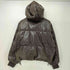 エイチアンドエム H&M 短丈 フェイクレザー フーデッド ジャケット レディース import:S