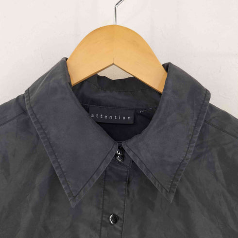 attention シルク混 レギュラーカラーシャツ レディース L
