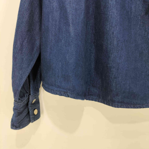 ザラ ZARA ボウタイ タック デニム ブラウス レディース import:L