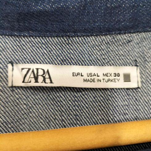 ザラ ZARA ボウタイ タック デニム ブラウス レディース import:L