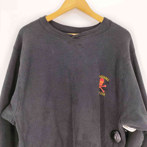 ヘインズ Hanes 90S USA製 ラグビー チームロゴ スカル 刺繍 プルオーバー スウェット メンズ import:XL