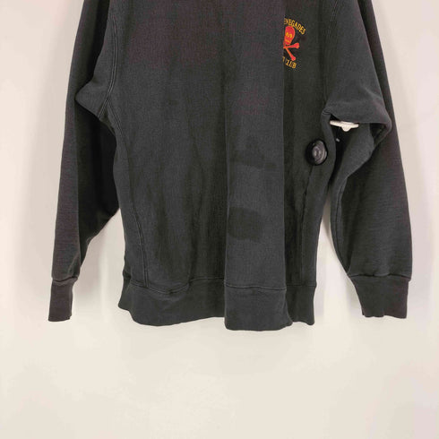 ヘインズ Hanes 90S USA製 ラグビー チームロゴ スカル 刺繍 プルオーバー スウェット メンズ import:XL