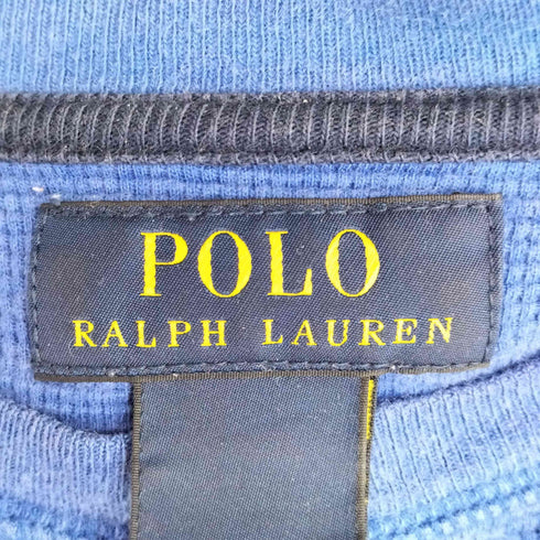 ポロラルフローレン POLO RALPH LAUREN 現行タグ ポニー刺繍 クルーネック ワッフル 長袖Tシャツ メンズ import:XL