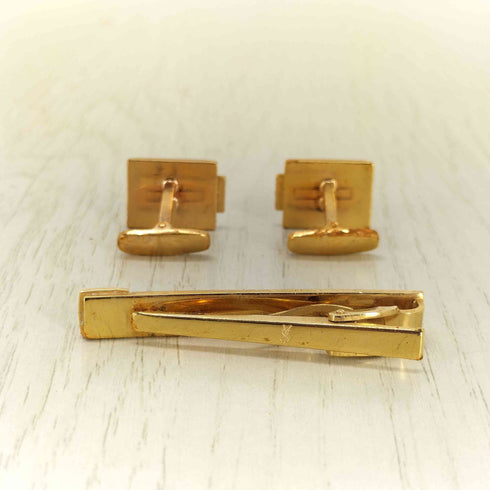 イヴサンローラン Yves Saint Laurent YSLロゴ刻印 ネクタイピン カフスボタンセット メンズ