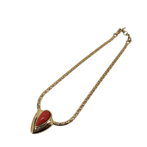 ランバン LANVIN ストーン装飾 ゴールドネックレス レディース
