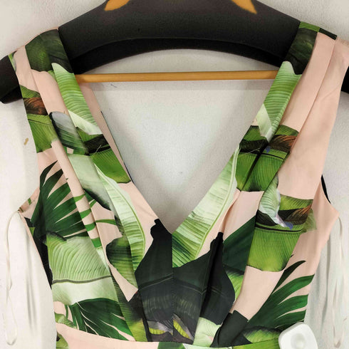 ゲス GUESS ボタニカル サテンノースリーブワンピース レディース import:XS
