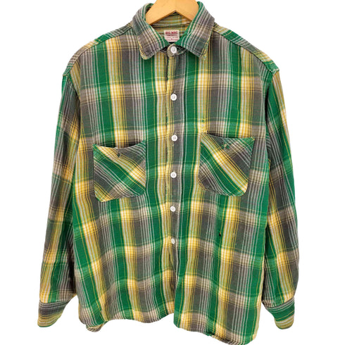 ビッグマック BIG MAC 60s チェック フロントダブルポケット L/S フランネルシャツ メンズ import:L