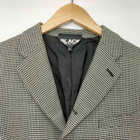 ブラックコムデギャルソン BLACK COMME des GARCONS AD2010 千鳥格子 変形 テーラードジャケット メンズ JPN:L
