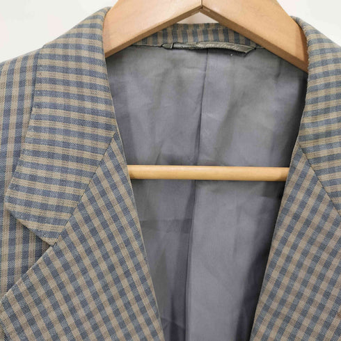 エルメネジルドゼニア Ermenegildo Zegna PURE SILK100 2Bチェックテーラードジャケット メンズ