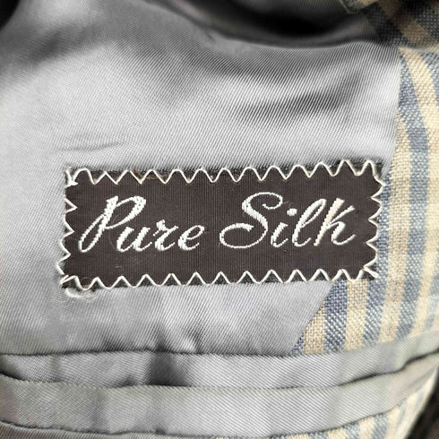 エルメネジルドゼニア Ermenegildo Zegna PURE SILK100 2Bチェックテーラードジャケット メンズ