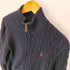 ポロラルフローレン POLO RALPH LAUREN ポニー刺繍 スタンドネック ジップアップ ニット セーター メンズ import:M