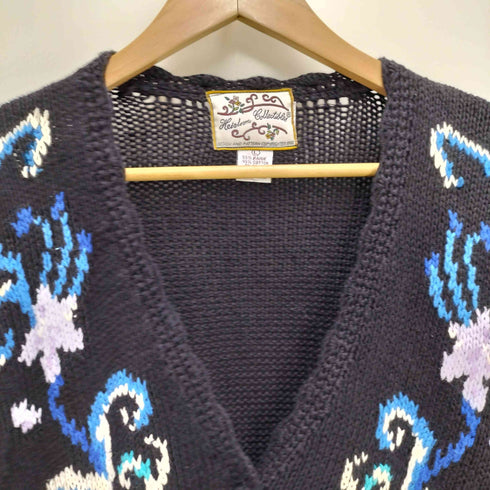 HEIRLOOM COLLECTIBLES リネン コットン 唐草 ジャガード カーディガン メンズ import:L