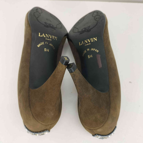 ランバンパリ LANVIN PARIS スパンコールデザイン スウェードハイヒールパンプス レディース 5 1/2