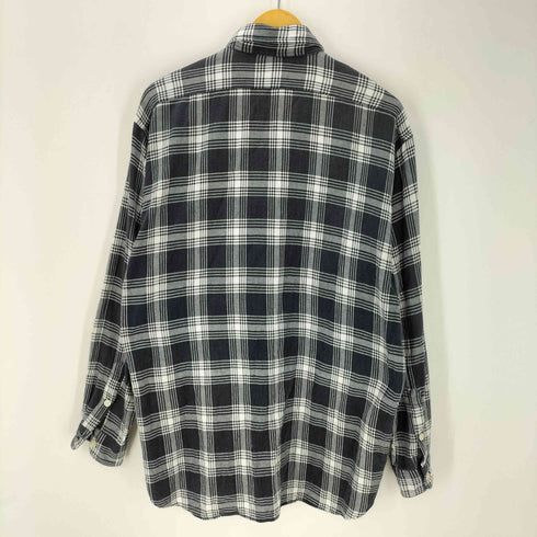 ポロジーンズカンパニーラルフローレン POLO JEANS COMPANY RALPH LAUREN 90-00S 星条旗タグ インド綿 フランネル チェック シャツ フラップポケット パートナー21 メンズ import:L