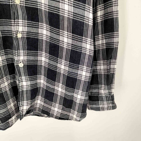 ポロジーンズカンパニーラルフローレン POLO JEANS COMPANY RALPH LAUREN 90-00S 星条旗タグ インド綿 フランネル チェック シャツ フラップポケット パートナー21 メンズ import:L