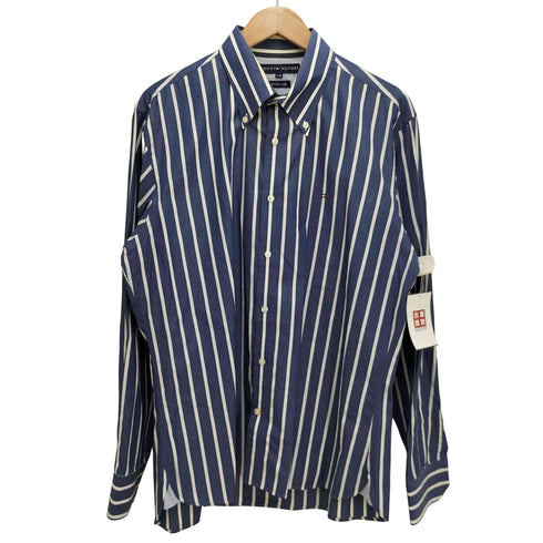 トミーヒルフィガー TOMMY HILFIGER 80'S TWO-PLY ストライプ L/S ボタンダウン シャツ メンズ import:L