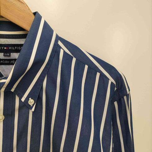 トミーヒルフィガー TOMMY HILFIGER 80'S TWO-PLY ストライプ L/S ボタンダウン シャツ メンズ import:L