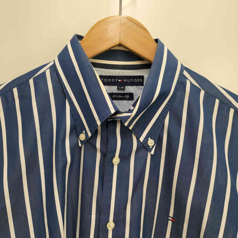 トミーヒルフィガー TOMMY HILFIGER 80'S TWO-PLY ストライプ L/S ボタンダウン シャツ メンズ import:L