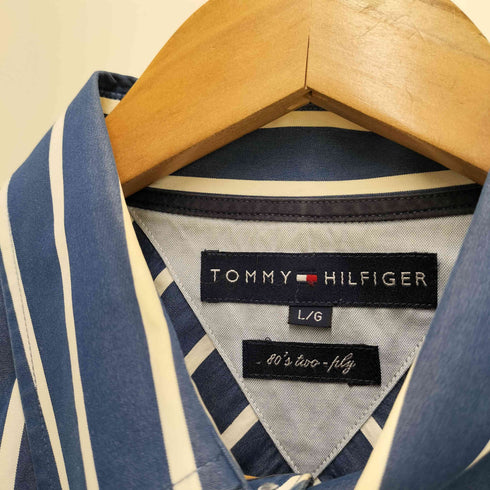 トミーヒルフィガー TOMMY HILFIGER 80'S TWO-PLY ストライプ L/S ボタンダウン シャツ メンズ import:L